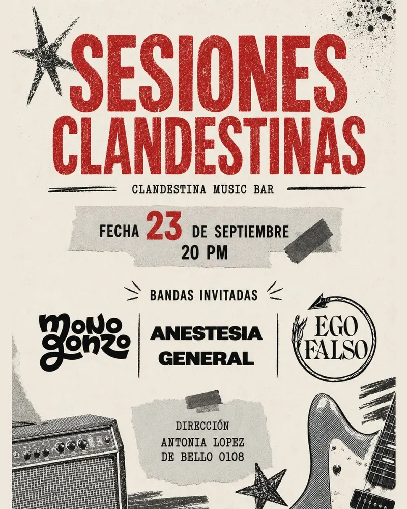 Sesiones Clandestinas: Mono Gonzo, Anestesia General y Ego Falso - Musica y Show en Vivo en Providencia