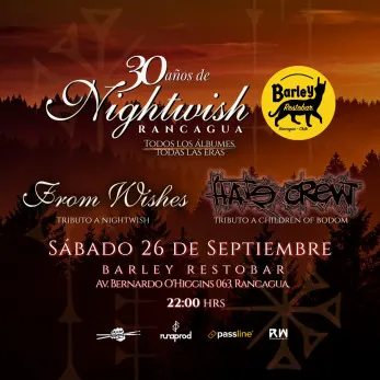 Homenaje a los 30 años de Nightwish - Musica y Show en Vivo en Rancagua