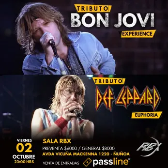 Tributo doble a Bon Jovi y Def Leppard - Musica y Show en Vivo en Ñuñoa