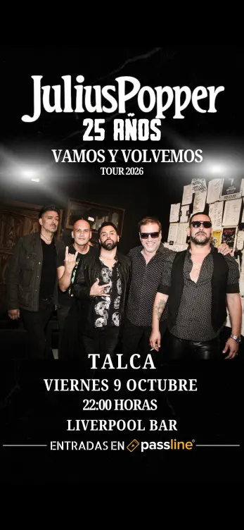 Julius Popper celebra 25 años en Liverpool - Musica y Show en Vivo en La Serena