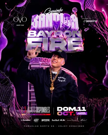 Bayron Fire en vivo en Ovo, domingo prefer iado - Musica y Show en Vivo en Coquimbo