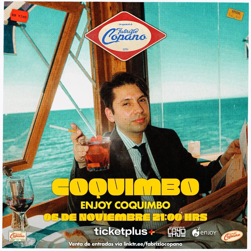 Fabrizio Copano se presenta en Enjoy Coquimbo - Arte y Cultura en Coquimbo