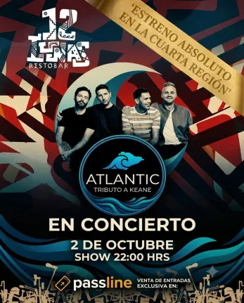 Tributo a Keane por Atlantic en 12 Lunas - Fiestas y Comida en Santiago