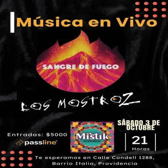 Sangre de Fuego y Los Mostroz en vivo en Barrio Italia - Musica y Show en Vivo en Providencia