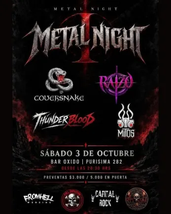 Metal Night en Bar Óxido - Musica y Show en Vivo en Recoleta