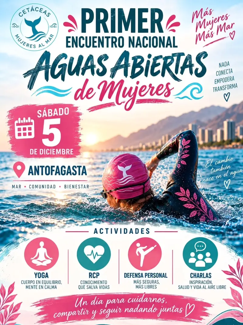 Encuentro Nacional Aguas Abiertas de Mujeres - Deporte y Bienestar en Antofagasta
