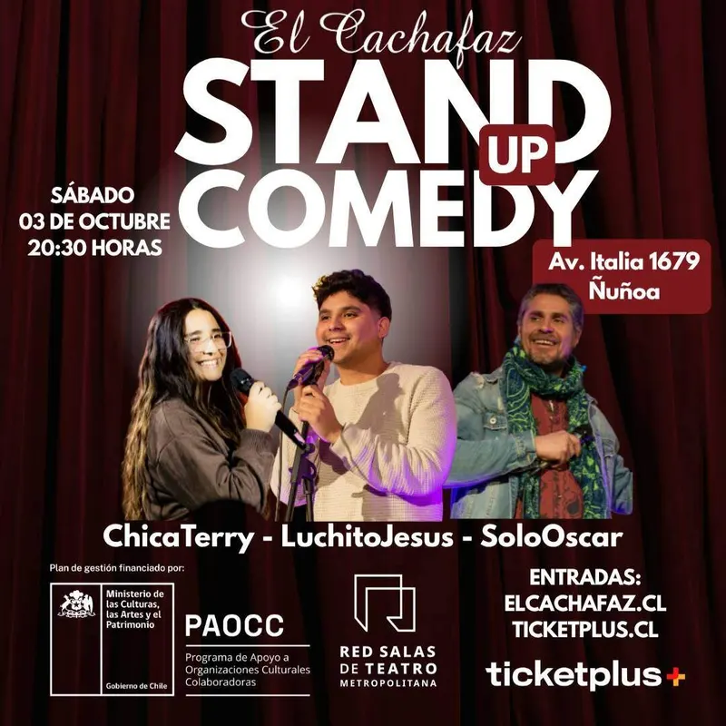 Noche de comedia y stand up en el Teatro Cachafaz - Arte y Cultura en Vitacura
