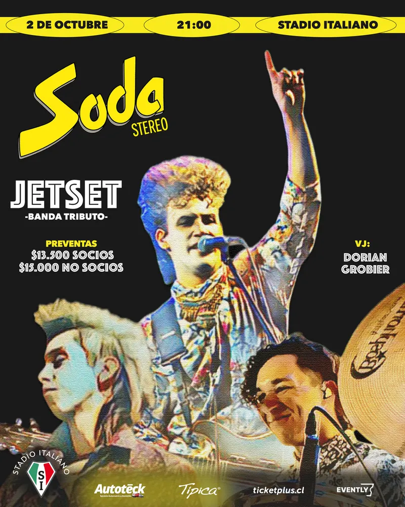 Tributo a Soda Stereo por Jet Set en Stadio Italiano - Musica y Show en Vivo en Las Condes